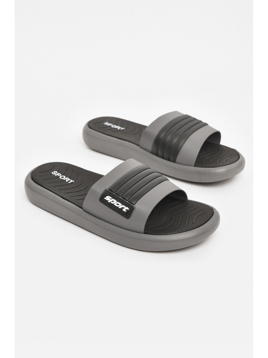 Шлепки мужские серо-черного цвета NUO-2005 210569C