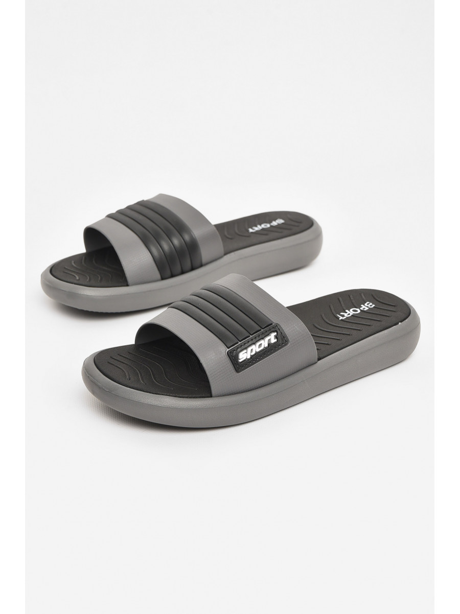 Шлепки мужские серо-черного цвета NUO-2005 210569C