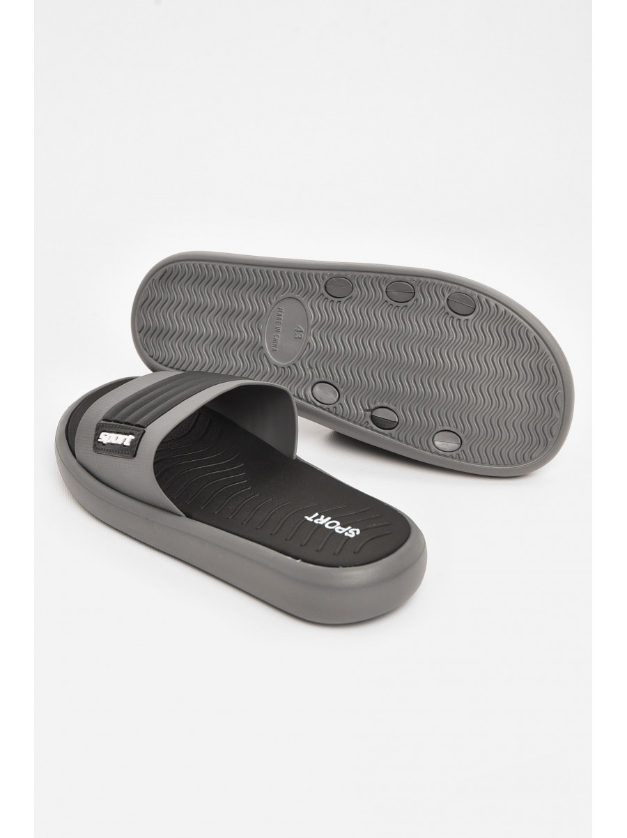 Шлепки мужские серо-черного цвета NUO-2005 210569C
