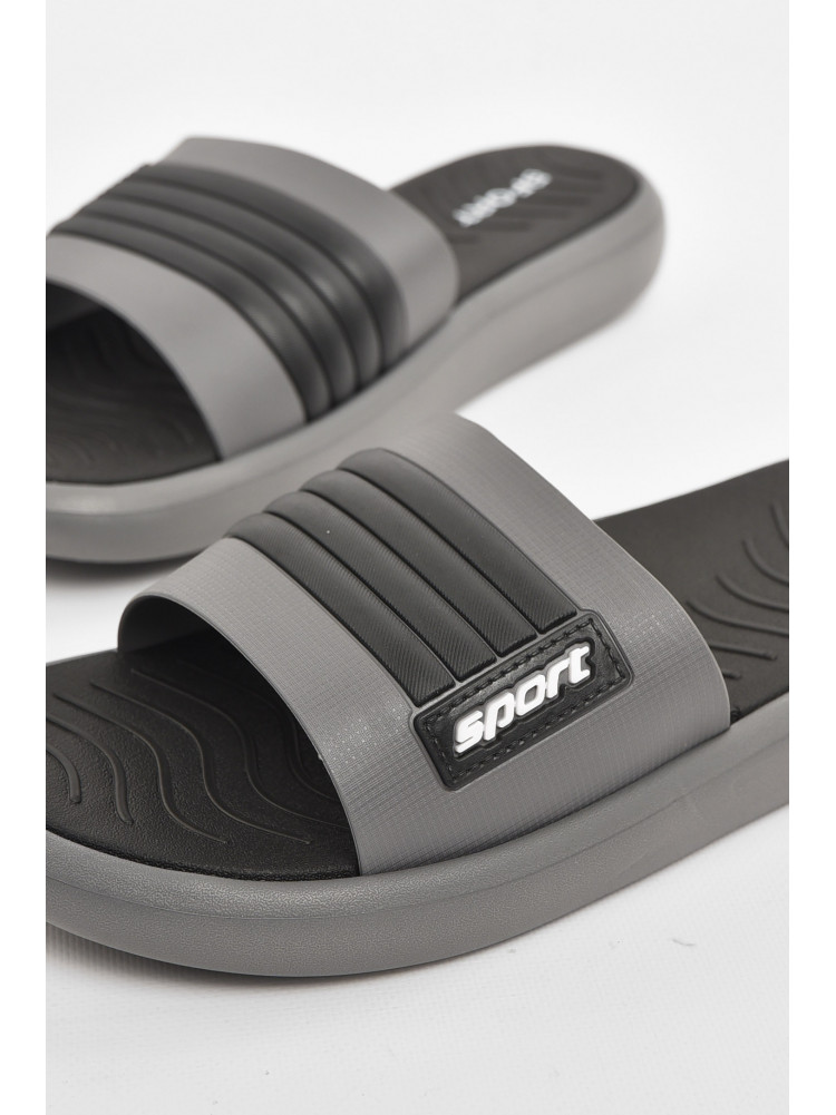 Шлепки мужские серо-черного цвета NUO-2005 210569C