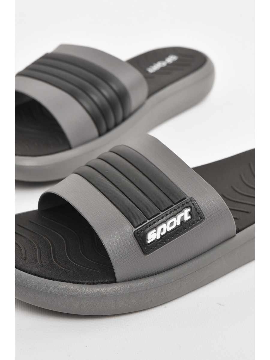 Шлепки мужские серо-черного цвета NUO-2005 210569C