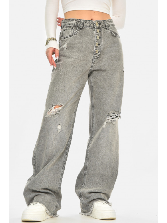 Джинси жіночі однотонні сірого кольору 1068 210573C