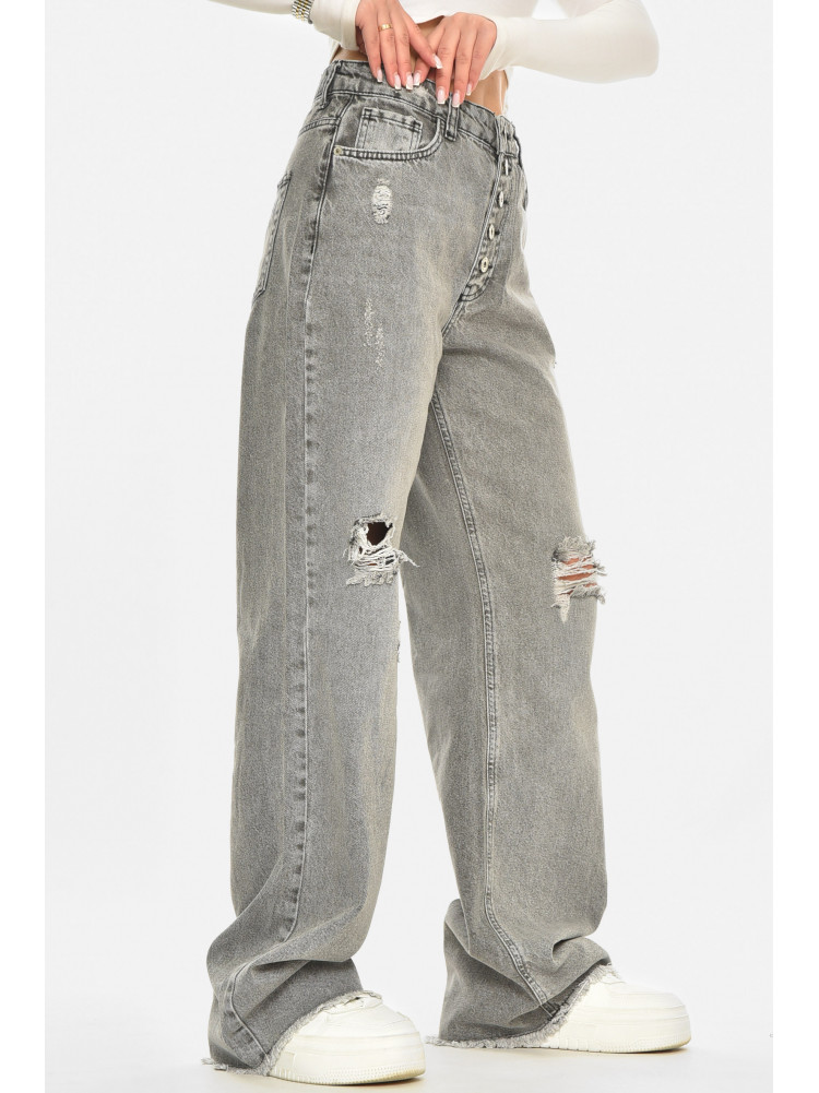 Джинси жіночі однотонні сірого кольору 1068 210573C