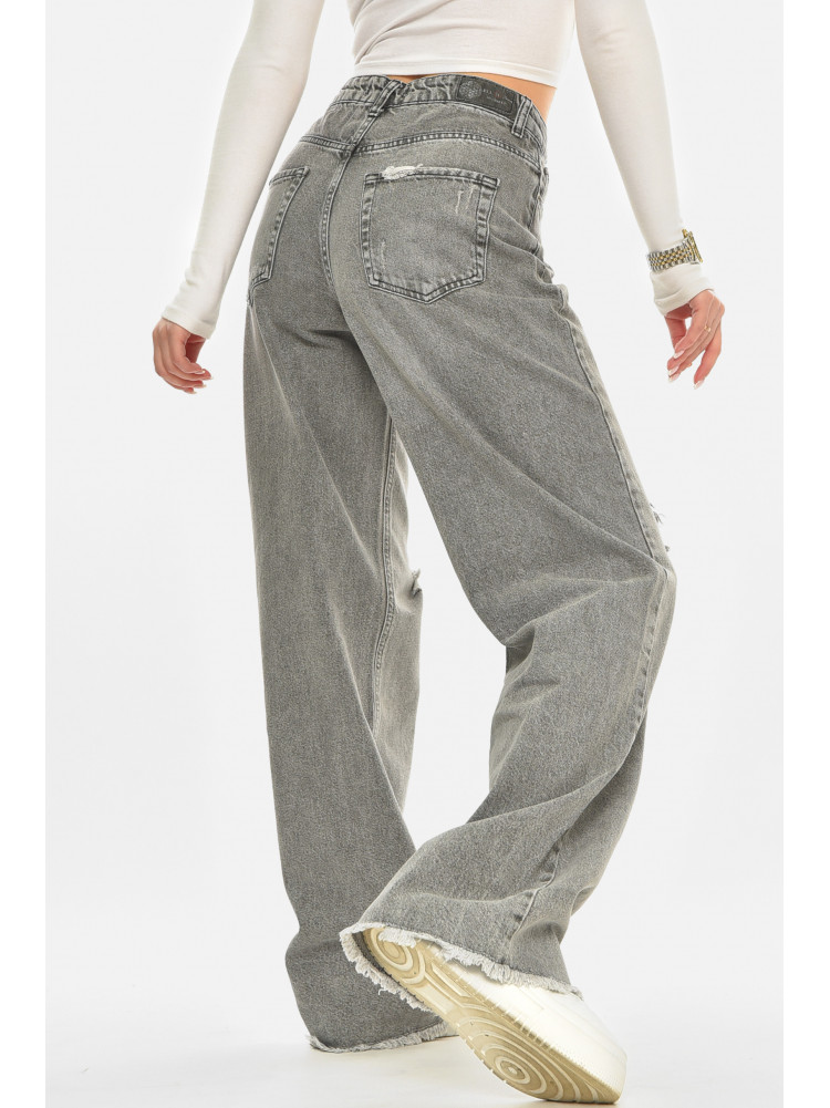 Джинси жіночі однотонні сірого кольору 1068 210573C