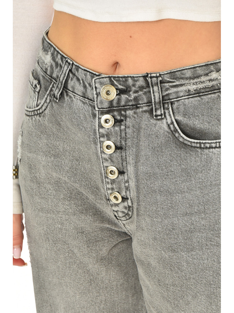 Джинси жіночі однотонні сірого кольору 1068 210573C