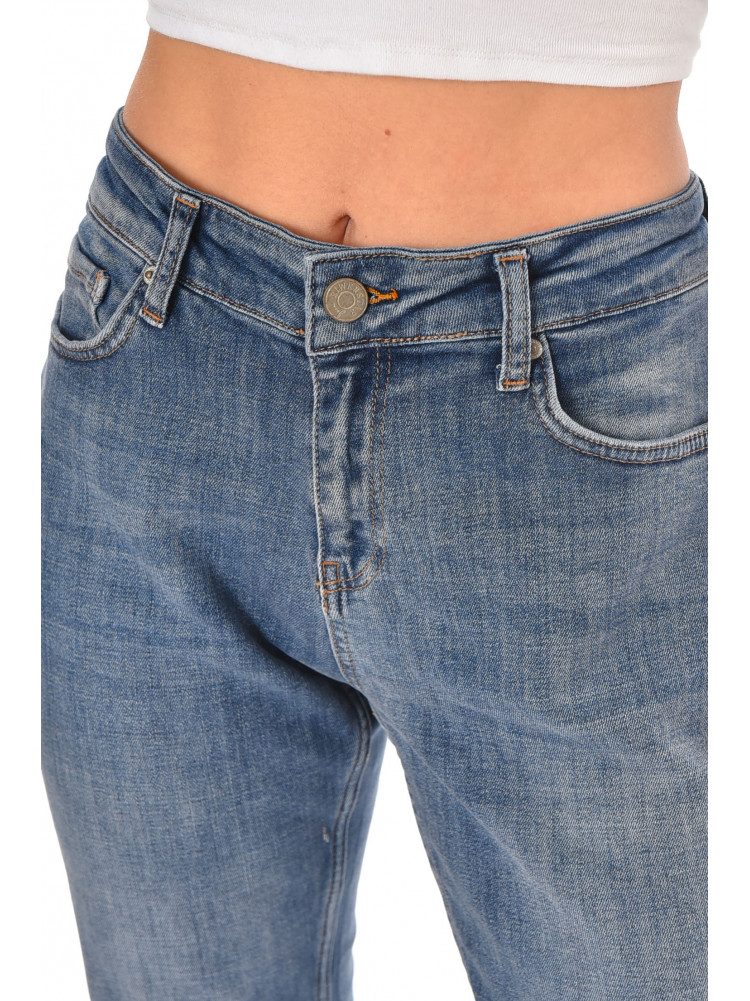Джинсы женские однотонные тёмно-синего цвета 3046 210574C