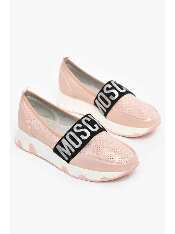 Туфлі-лофери дитячі для дівчинки пудрового кольору 208-3 210576C