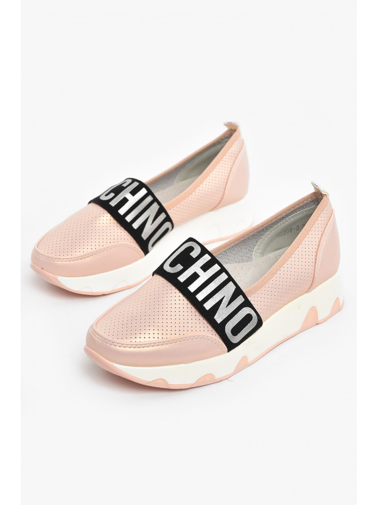 Туфлі-лофери дитячі для дівчинки пудрового кольору 208-3 210576C