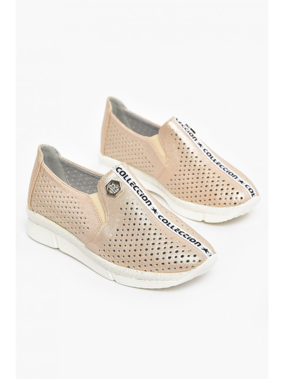 Туфлі-лофери дитячі для дівчинки бежевого кольору 211-4 210577C