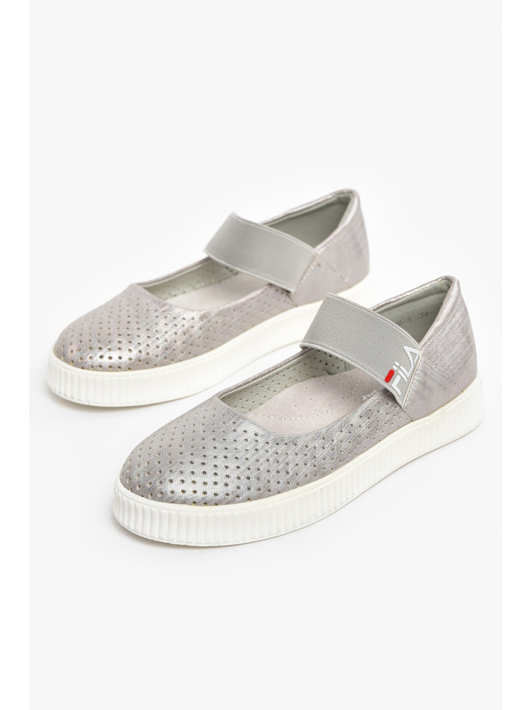 Туфлі-лофери дитячі для дівчинки сріблястого кольору 9956-5 210578C