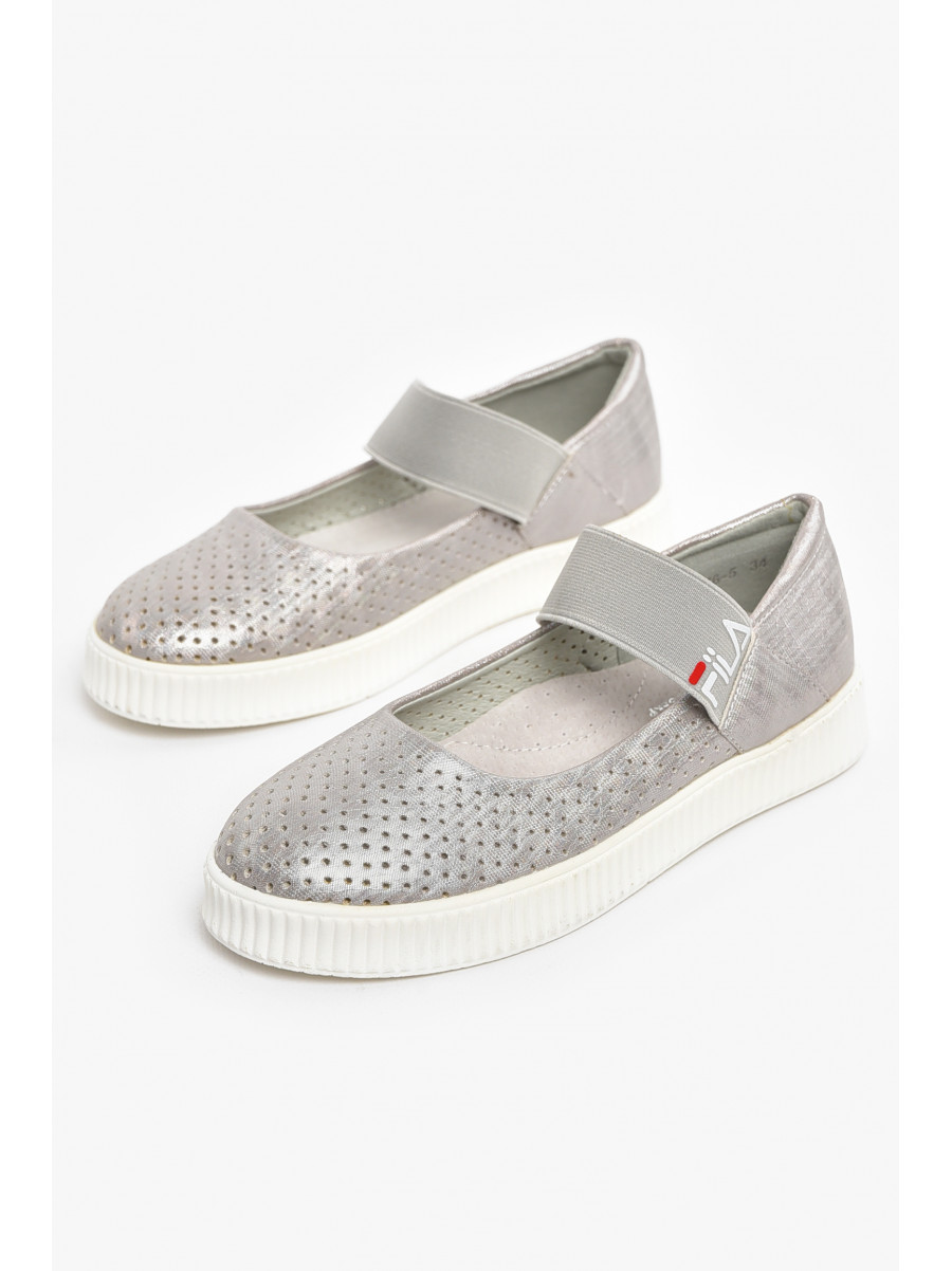 Туфлі-лофери дитячі для дівчинки сріблястого кольору 9956-5 210578C