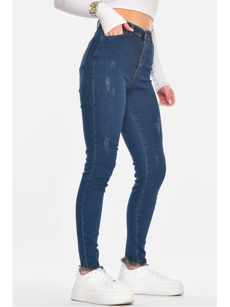 Джинсы женские однотонные тёмно-синего цвета 1911 210579C