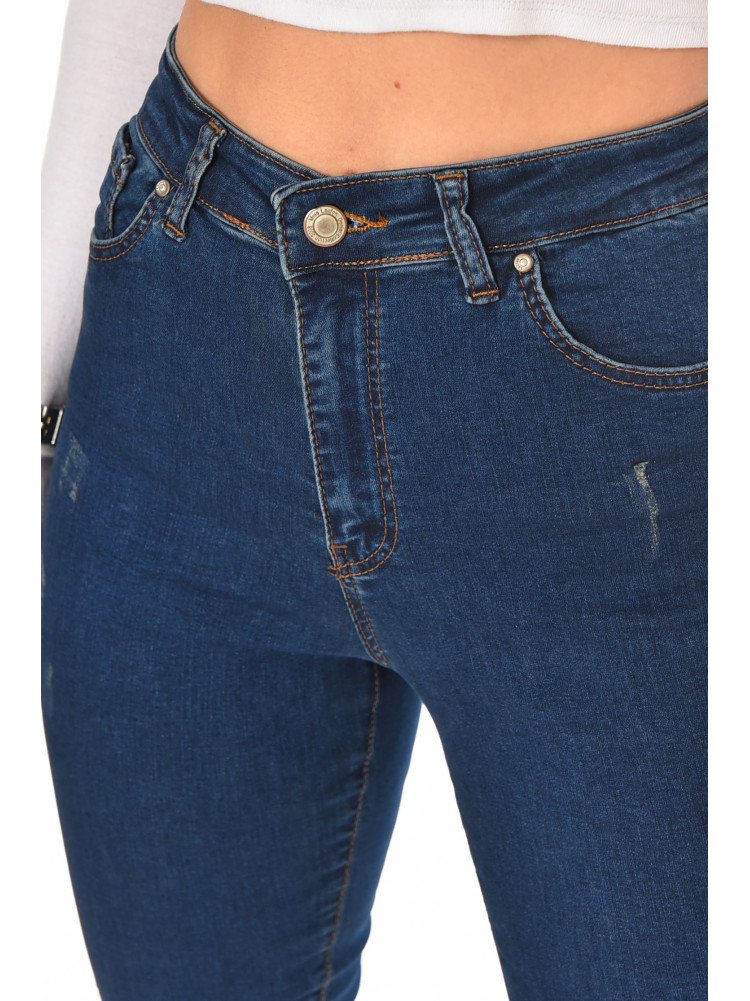 Джинсы женские однотонные тёмно-синего цвета 1911 210579C