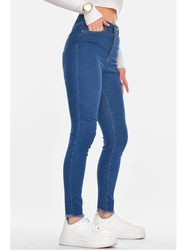 Джинсы женские однотонные синего цвета 210580C