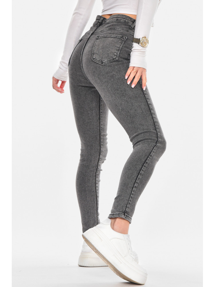 Джинсы женские однотонные серого цвета 946 210581C