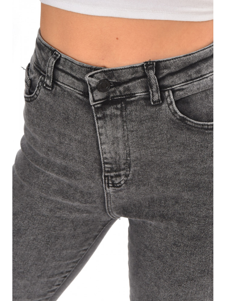 Джинсы женские однотонные серого цвета 946 210581C