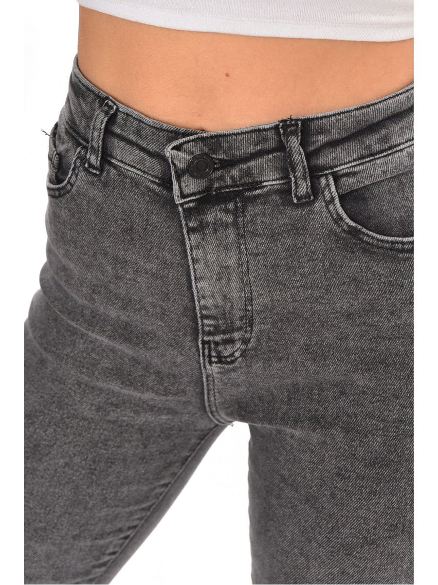Джинсы женские однотонные серого цвета 946 210581C