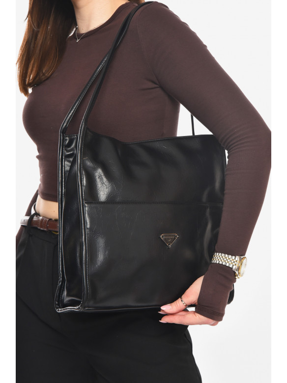 Сумка женская из экокожи черного цвета МН-39981 210582C