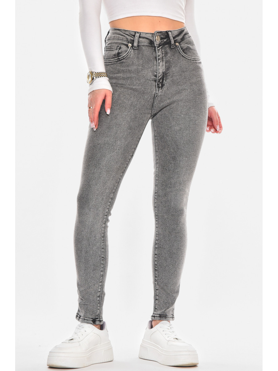 Джинсы женские однотонные серого цвета 00580/2 210584C