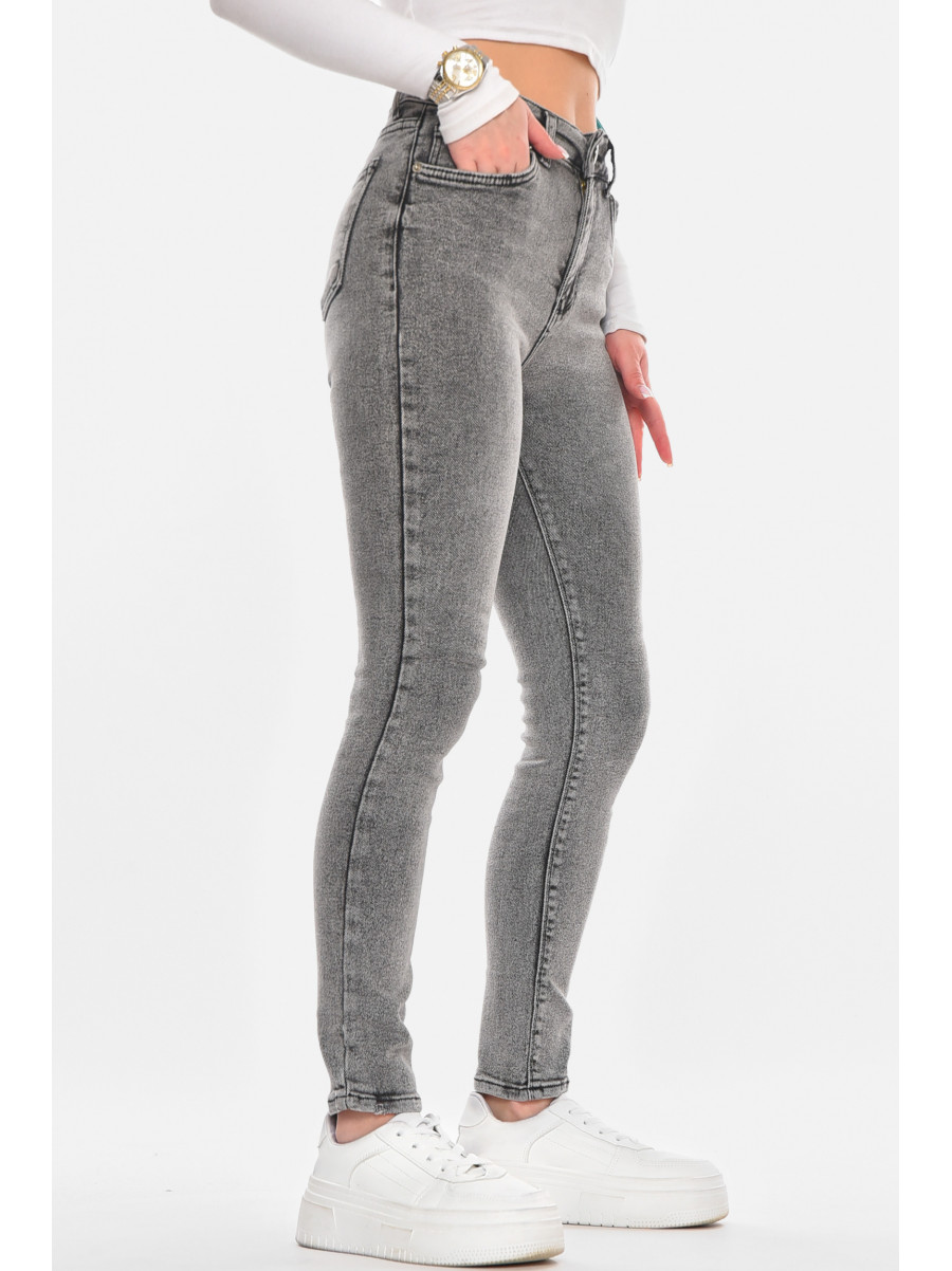 Джинсы женские однотонные серого цвета 00580/2 210584C