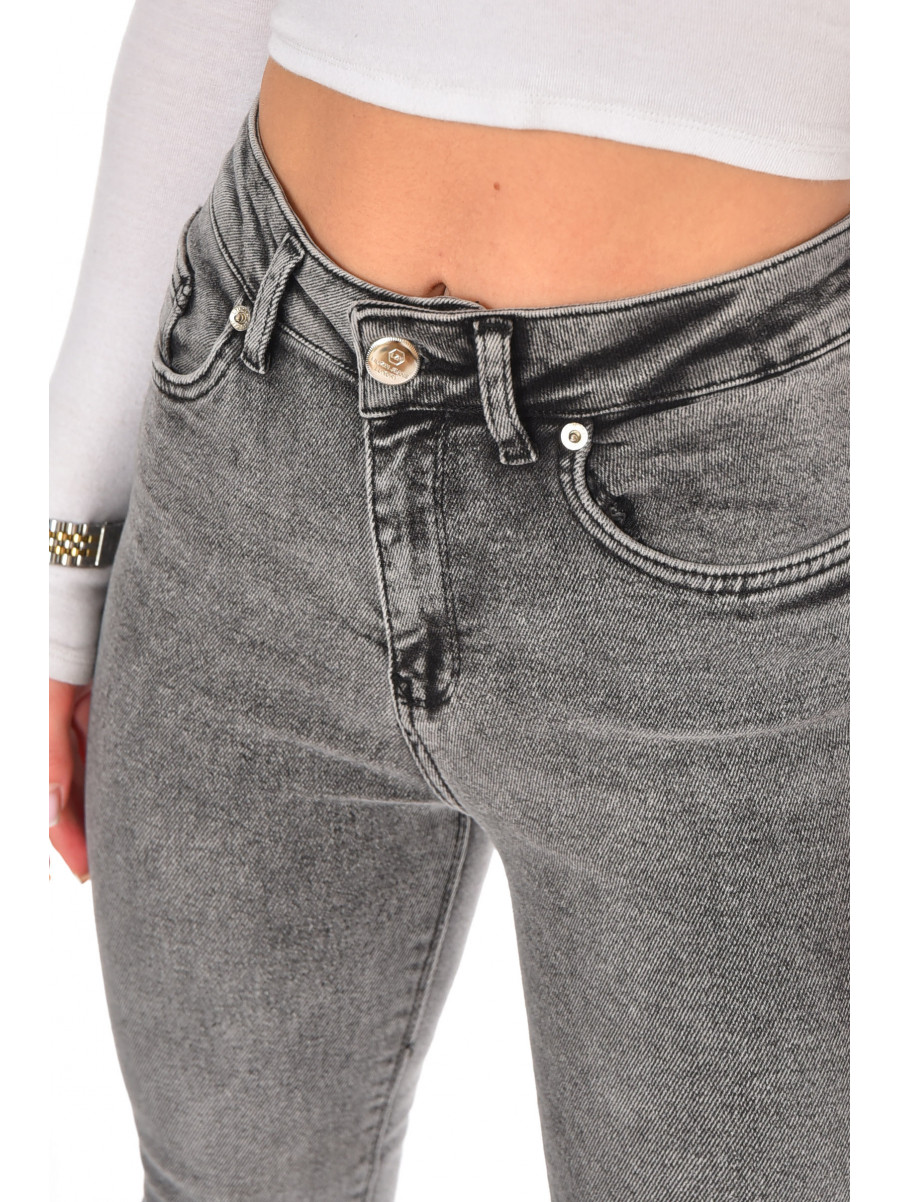 Джинсы женские однотонные серого цвета 00580/2 210584C