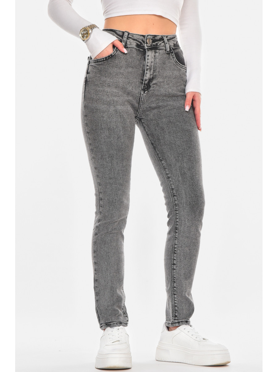 Джинсы женские однотонные серого цвета 00970/2 210585C