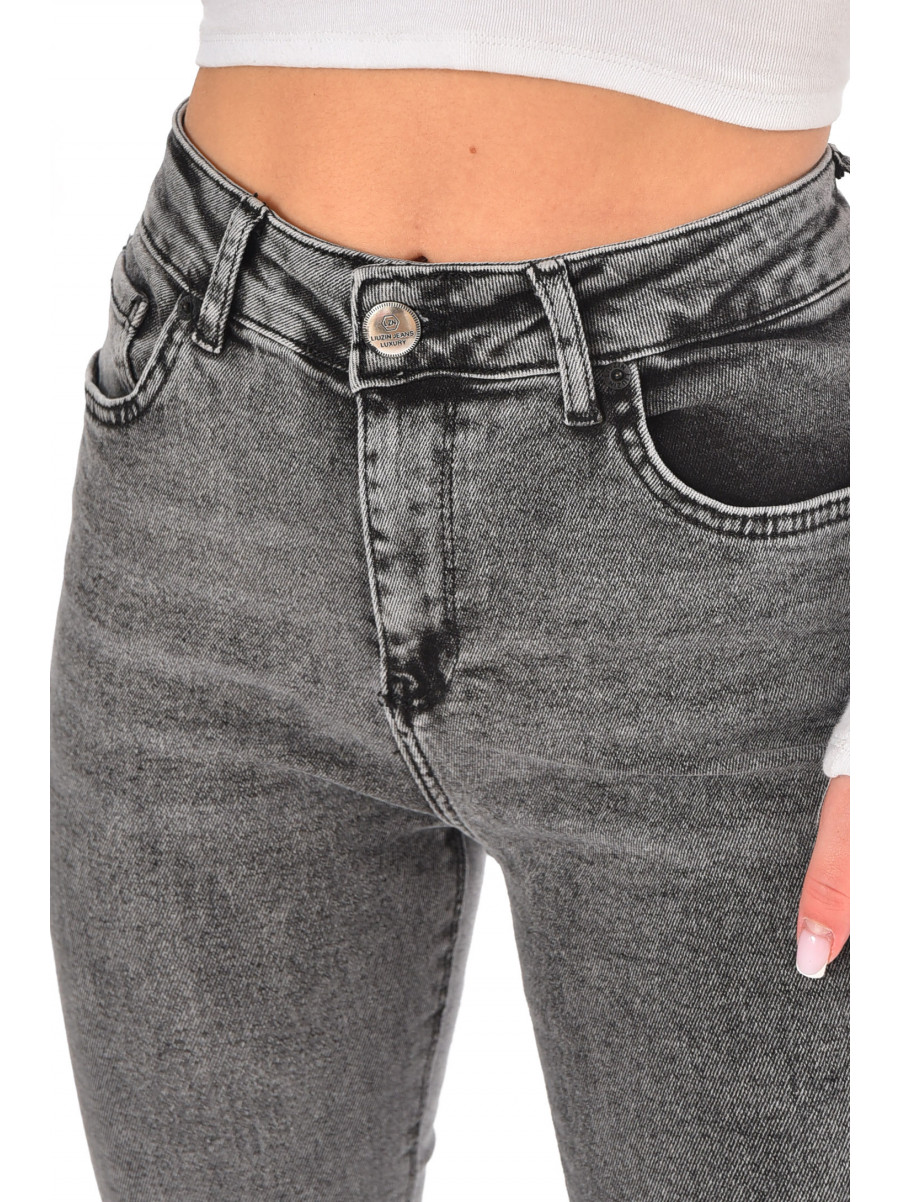 Джинсы женские однотонные серого цвета 00970/2 210585C