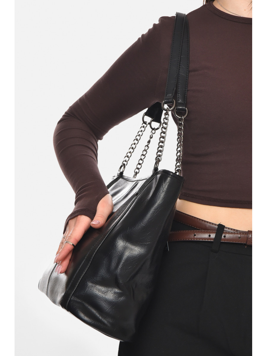 Сумка женская из экокожи черного цвета МН-39966 210591C