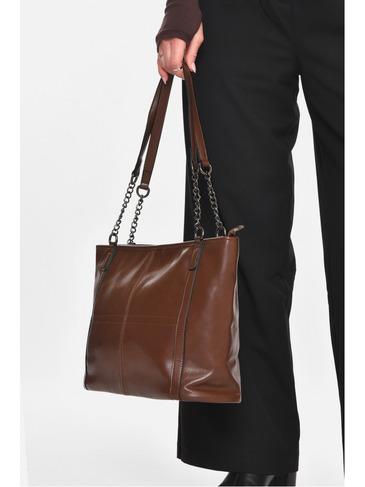 Сумка женская из экокожи темно-коричневого цвета МН-39966 210592C