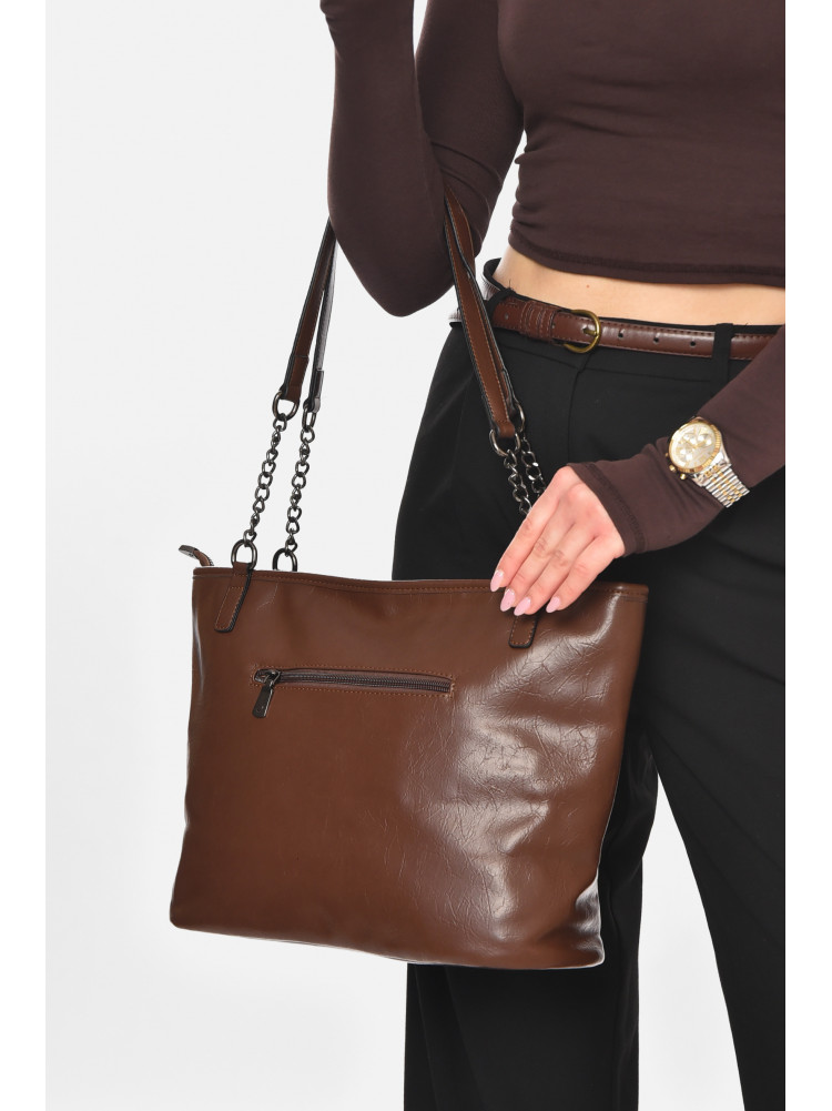 Сумка женская из экокожи темно-коричневого цвета МН-39966 210592C