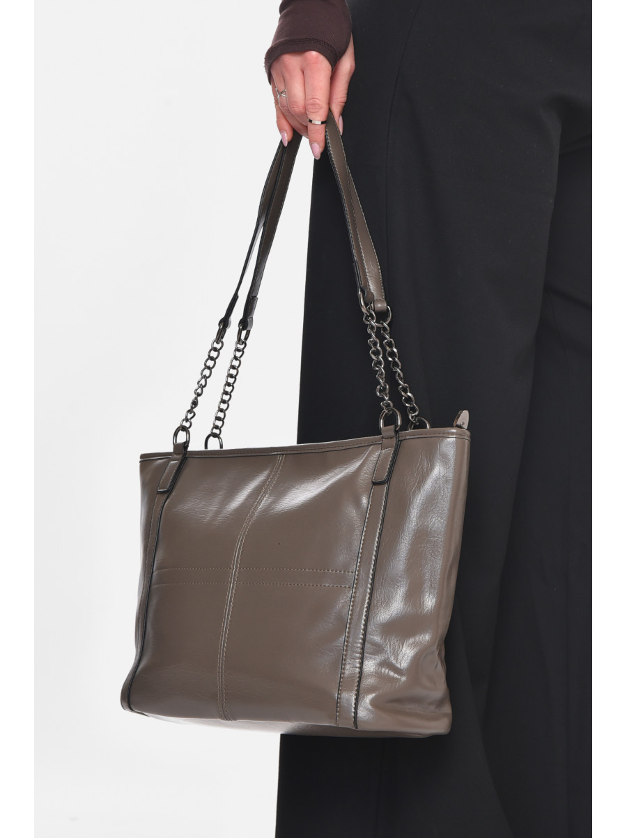 Сумка женская из экокожи темно-серого цвета МН-39966 210593C