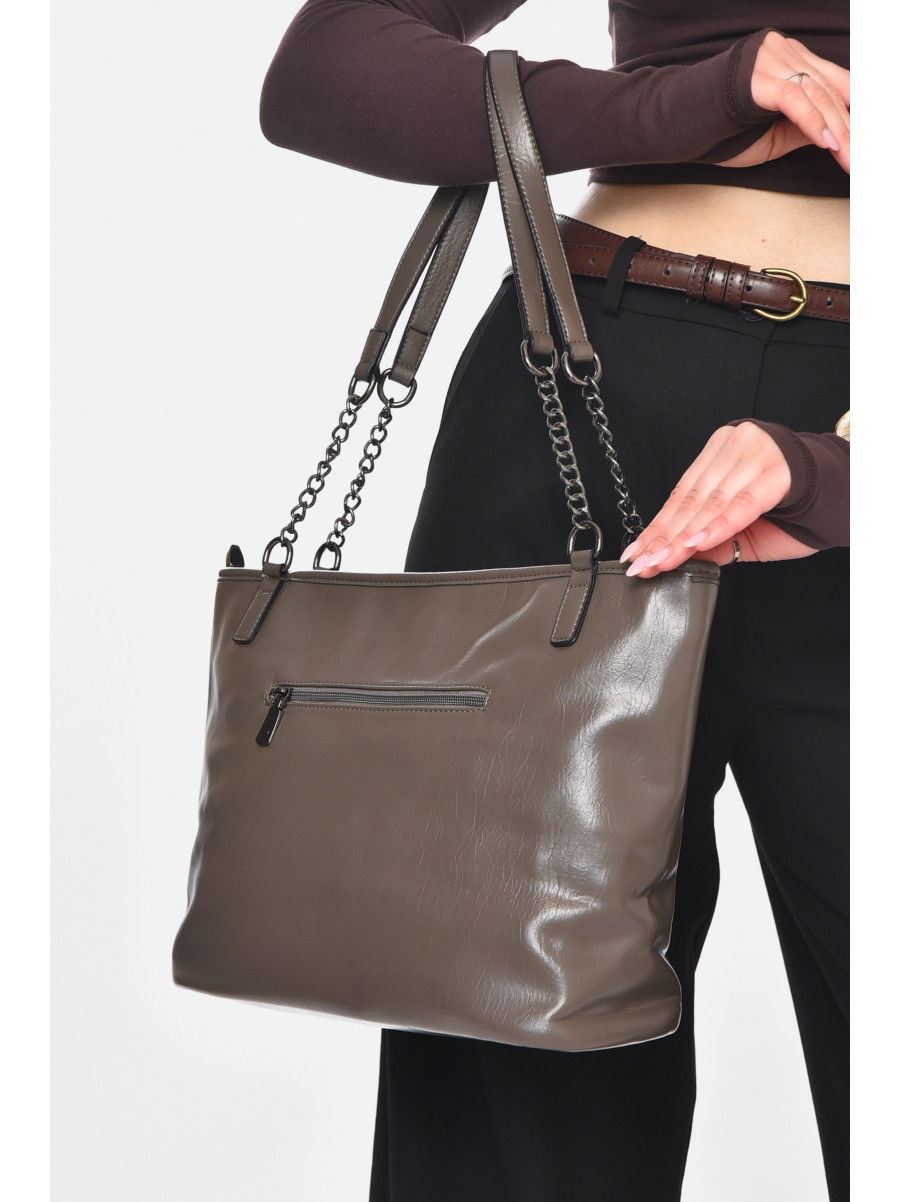 Сумка женская из экокожи темно-серого цвета МН-39966 210593C