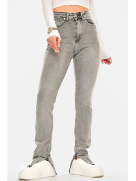 Джинси жіночі однотонні сірого кольору 00619 210594C