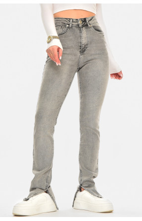 Джинси жіночі однотонні сірого кольору 00619 210594C