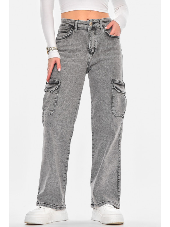 Джинсы женские однотонные серого цвета 00946 210595C
