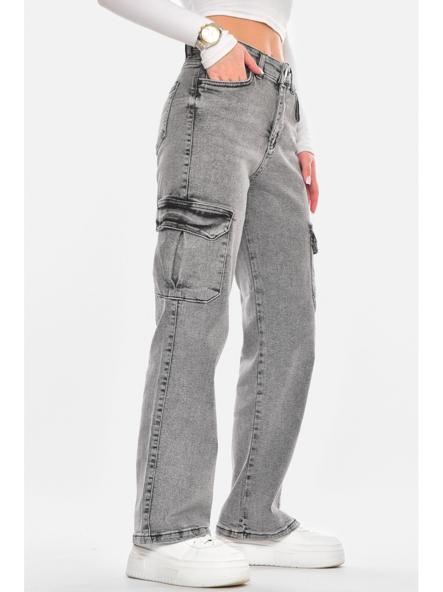 Джинсы женские однотонные серого цвета 00946 210595C