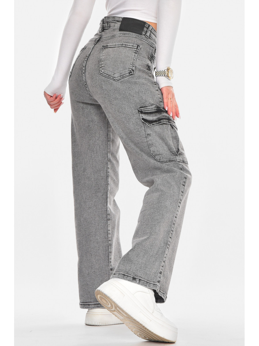 Джинсы женские однотонные серого цвета 00946 210595C