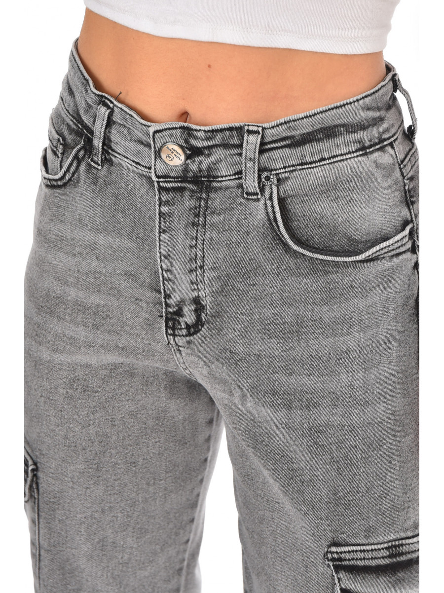 Джинсы женские однотонные серого цвета 00946 210595C