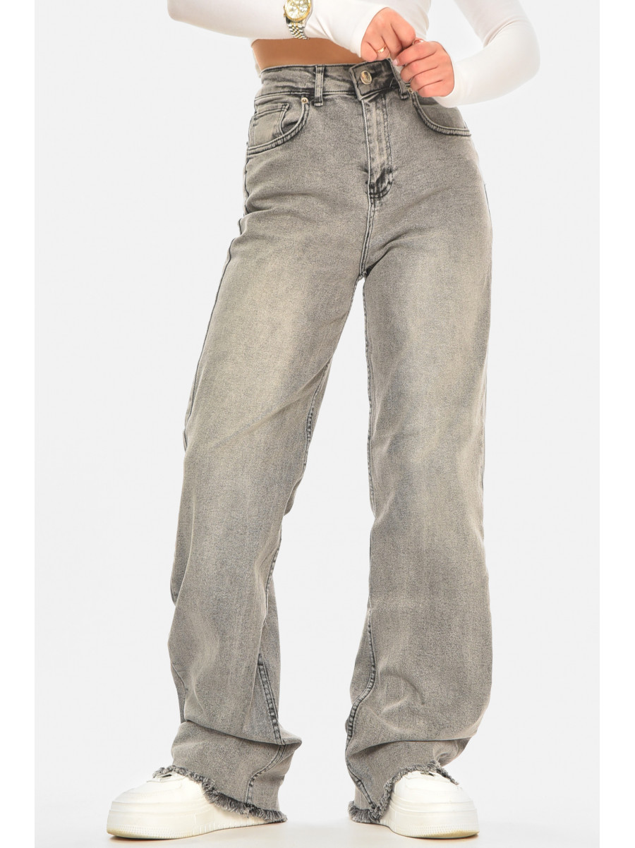 Джинси жіночі однотонні сірого кольору 00657 210598C