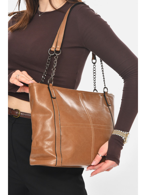 Сумка женская из экокожи светло-коричневого цвета МН-39966 210599C
