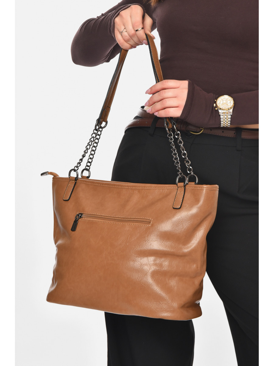 Сумка женская из экокожи светло-коричневого цвета МН-39966 210599C