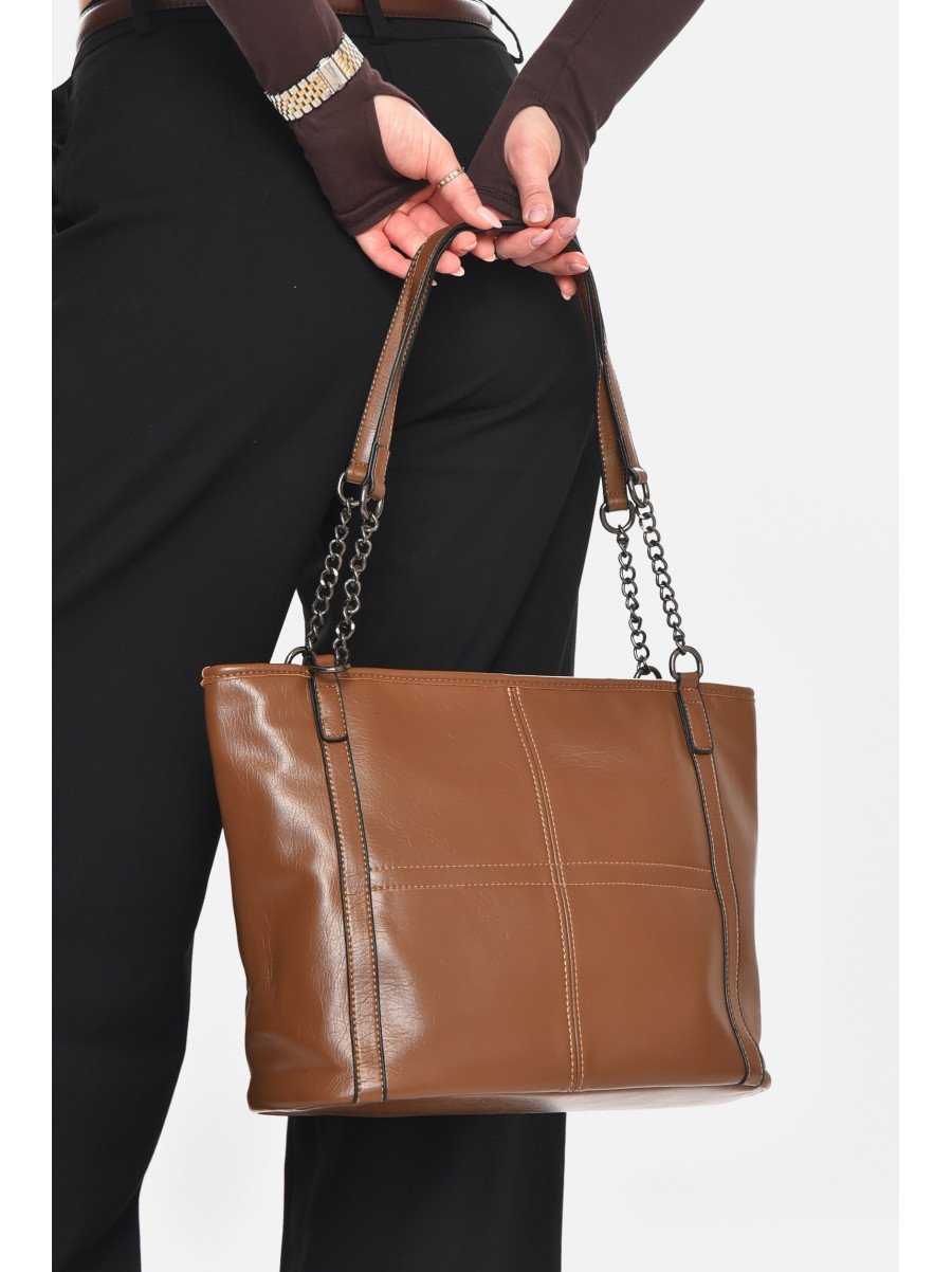 Сумка женская из экокожи коричневого цвета МН-39966 210600C