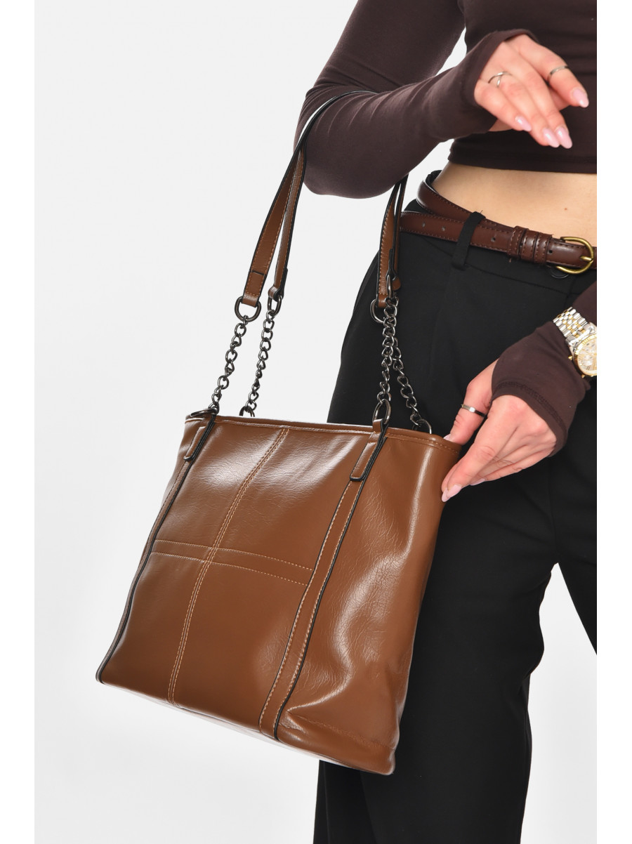 Сумка женская из экокожи коричневого цвета МН-39966 210600C