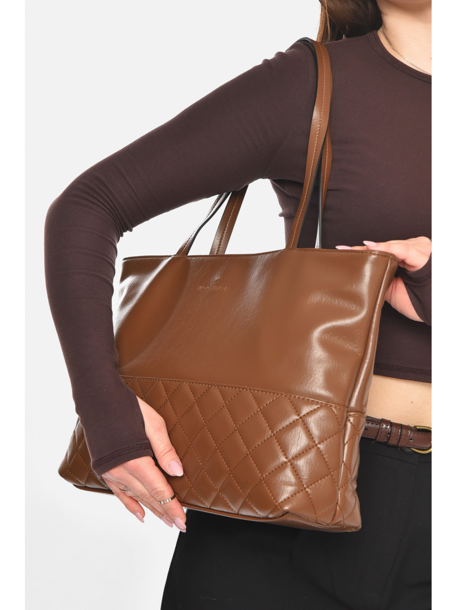 Сумка женская из экокожи коричневого цвета МН-6340 210602C