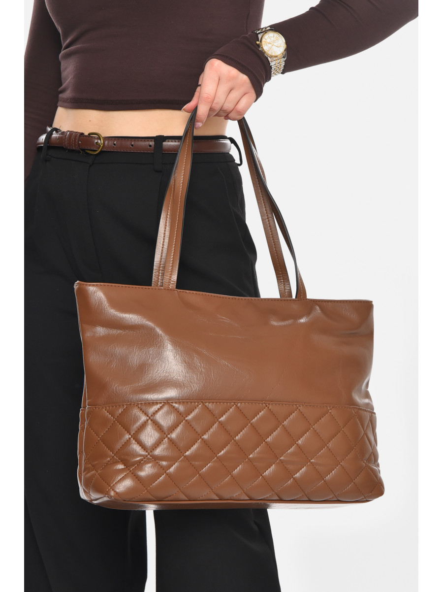 Сумка женская из экокожи коричневого цвета МН-6340 210602C