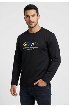 Свитшот мужской черного цвета с принтом 7717 210603C