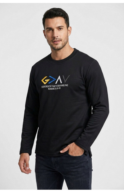 Свитшот мужской черного цвета с принтом 7717 210603C