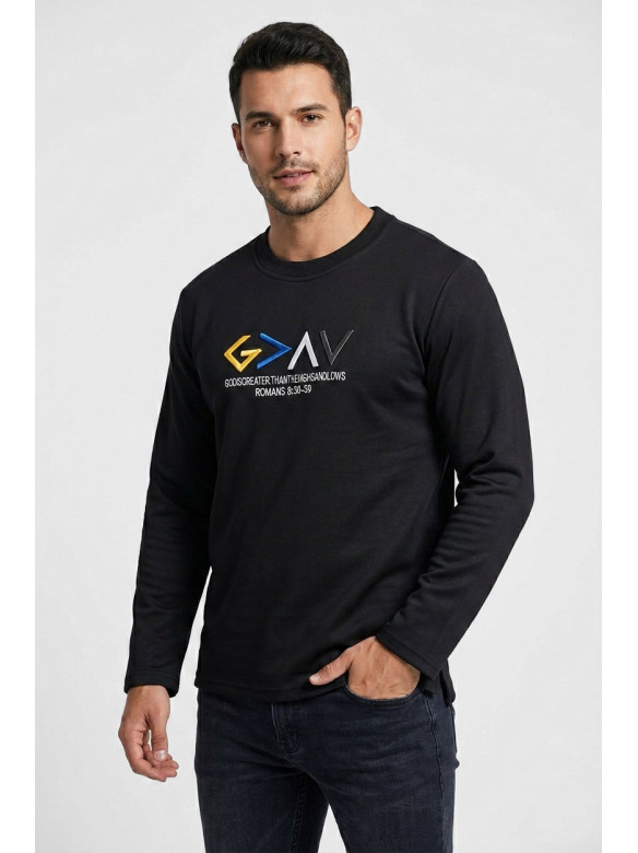 Свитшот мужской черного цвета с принтом 7717 210603C