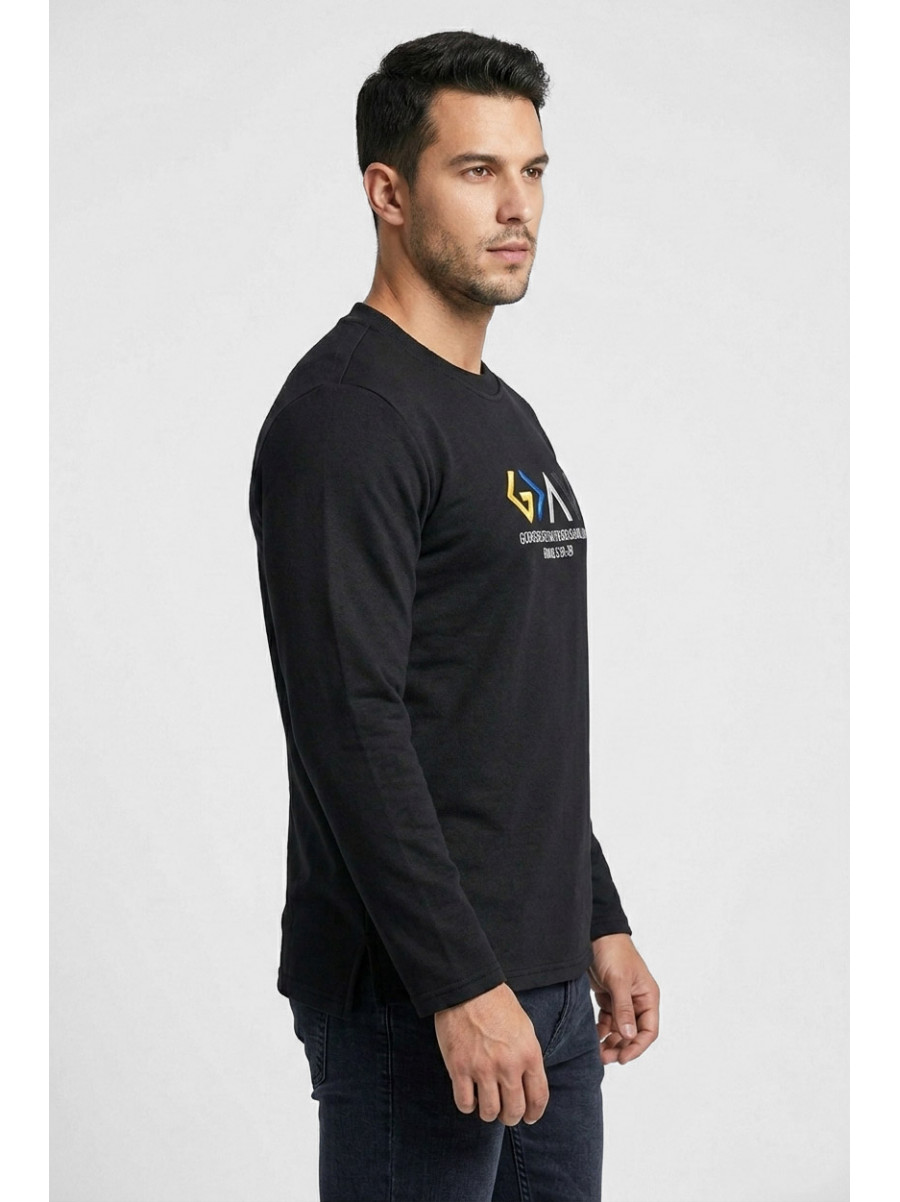 Свитшот мужской черного цвета с принтом 7717 210603C