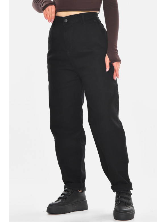 Джинсы женские однотонные черного цвета 001195 210605C